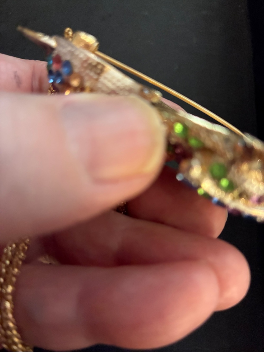 Gold Cat Pendant Necklace and Brooch together with Multicolor Crystals -
NWOT - Picture 8 of 9